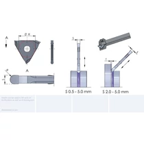 DED.0012.25/K10F teljes rádiuszos beszúrólapka  és sarok lekerekítés
