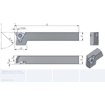 R.208.1616.S5-D beszúrókés 16x16x125 rögzítő csavaros