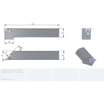 R.619.2020.S3-D homlokbeszúró 45° 20x20x125 rögzítő csavaros