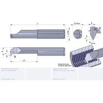 L005.5548-15/CN45F Ultramini keményfém betét belső menetesztergáláshoz