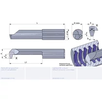 L007.1220-30/AL41F Ultramini keményfém betét belső menetesztergáláshoz