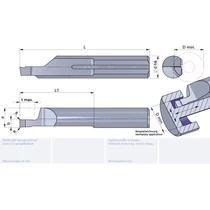 L620M1506-20/AL41F Ultramini keményfém homlokbeszúró betét