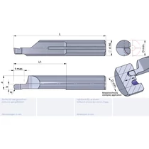 L620.1005-20/AL41F Ultramini keményfém homlokbeszúró betét
