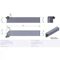 L618.SQ20.ST Minicut furatkés tartó négyszögletes szárral homlokbeszúró betéthez