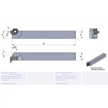 L618.SQ20.ST.A Minicut furatkés tartó négyszögletes szárral homlokbeszúró betéthez