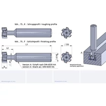 MA10.TS06R-13/P18C B=6 keményfém T-horonymaró nagyoló