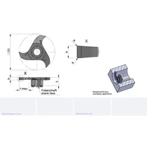 Z28.0200.02.9/AL41F B=2.0 cserélhető beszúrófej