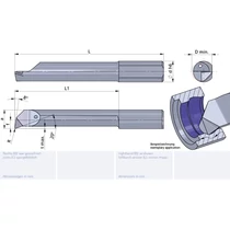 L050.7-45B/AL41F Ultramini carbide boring insert