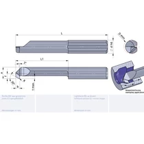 R080.0004-25/CN45F Ultramini keményfém Visszaesztergáló betét
