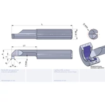 L005M0200-25/AL41F Ultramini keményfém beszúró furatkés betét