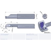 L006M0100-25/AL41F Ultramini keményfém beszúró furatkés betét