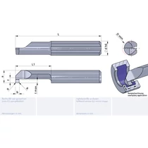 L008M0200-30/AL41F Ultramini keményfém beszúró furatkés betét