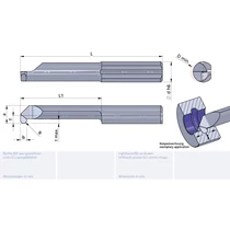 L004-0.50-16/AL41F Ultramini keményfém beszúró furatkés betét