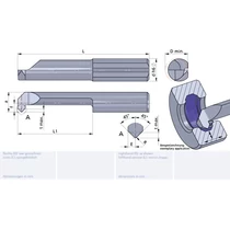 L060.7-40/CN45F Ultramini keményfém kiesztergáló és élletörő betét