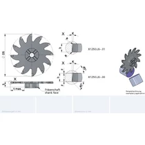 X1250.L620.01/P04C B=2.0 cserélhető darabolófej