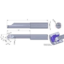 RP80.0004-25/P04C Ultramini keményfém Visszaesztergáló betét