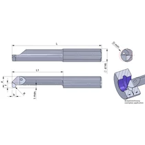 RP04-0.50-16/P04C Ultramini keményfém beszúró furatkés betét