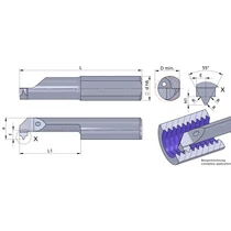 L1P6.5519-15/P04C Ultramini keményfém betét belső menetesztergáláshoz