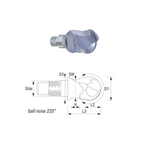 38671120 D12 Z2 TIALN keményfém cserélhető gömbvégű marófej