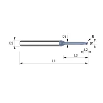 55403012 D0,3 Z2 ALTIN HA gömbvégű keményfém maró
