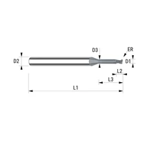 56530075 D3 Z2 Diamant HA keményfém másoló maró