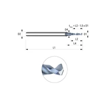 507 Hengeres szárú 5xD keményfém mikrofúró