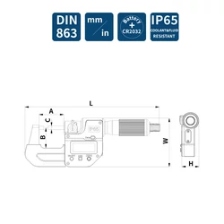 Kép 2/2 - 4410-1105-A Digitális kengyeles microméter 0-25/0