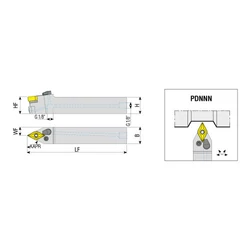Kép 2/2 - PDNNN 2525 M15-H belső hűtéses esztergakés