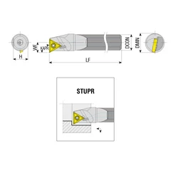 Kép 2/2 - E12Q STUPR 1103 belső hűtéses keményfém furatkés