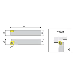 Kép 2/2 - SCLCR 1212 K06-S esztergakés hosszesztergához