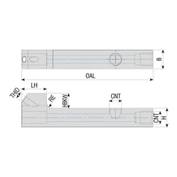 Kép 2/2 - ASTB-1616-L90-H cserélhető fejű SEC hosszesztergakés-szár