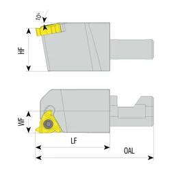 Kép 2/2 - SER-12x43.3-11 cserélhető SEC külső hosszeszterga menetkés fej