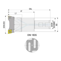 Kép 2/2 - ABHRS-D25x110-W20-L160 kétélű nagyoló kiesztergáló test