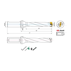 Kép 2/2 - KRUZ 385P FSL 5D cserélhető hegyű fúró