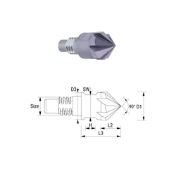 Kép 1/2 - 38790200 D20 Z6 TIALN keményfém cserélhető élletörő marófej