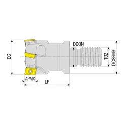 Kép 2/2 - AEM90-AP0903-D25-M12-L35-Z03 felcsavarozható sarokmaró