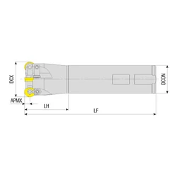 Kép 2/2 - AEMR-RD0501-D10-W12-L100-Z02-H körlapkás felcsavarozható maró