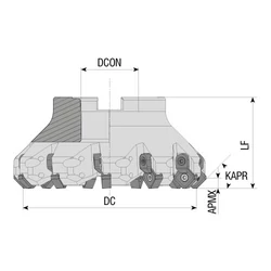 Kép 2/2 - AFM45C-SN1206-D100-A32-Z10-H feltűzhető síkmaró