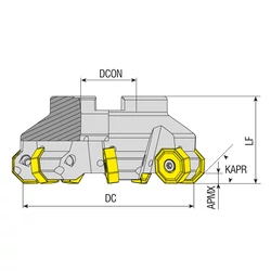 Kép 2/2 - AFM45-ON0806-D200-C60-Z12 feltűzhető síkmaró