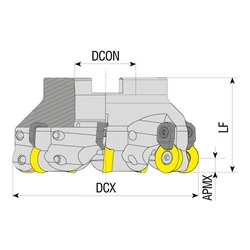Kép 2/2 - AFMRC-RD1003-D080-A27-Z07-H körlapkás felcsavarozható maró