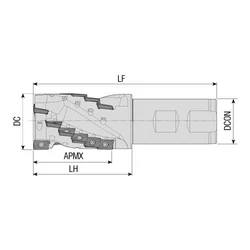 Kép 2/2 - AHM90-AP10-D32-W32-L115-Z0315-H száras kukoricamaró