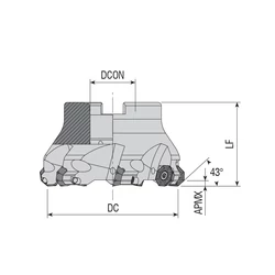 Imagine 2/2 - AFM43-OF05T3-D080-A27-Z07-H feltűzhető síkmaró AK