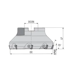 Kép 2/2 - AFM75C-SP12-D050-A22-Z04 feltűzhető síkmaró AK