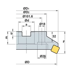 Kép 2/3 - HDDCM 7250R-12 feltűzhető síkmaró