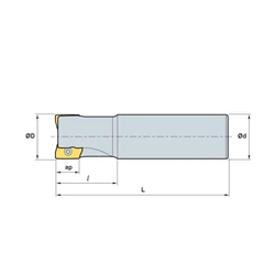 Imagine 2/2 - AMXS 018R-2C16-200-AD12 indexable end mill for shouldering