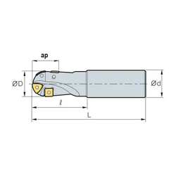 Kép 2/2 - BRE 40R-M gömbvégű szármaró