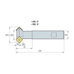 Kép 2/2 - CE 45-1107R-S20 száras élletörő