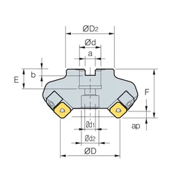 Kép 2/2 - FMACM 4080R-A feltűzhető síkmaró
