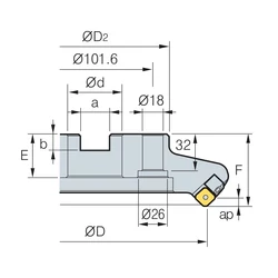 Kép 2/2 - FMACM 4250R-A feltűzhető síkmaró KEG