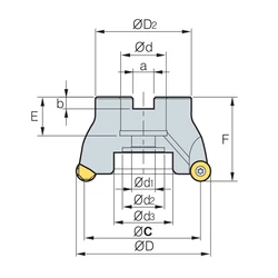Kép 2/2 - FMRCM 3050HRP-6 körlapkás feltűzhető maró